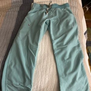 XS sea glass figs cargo scrub pants